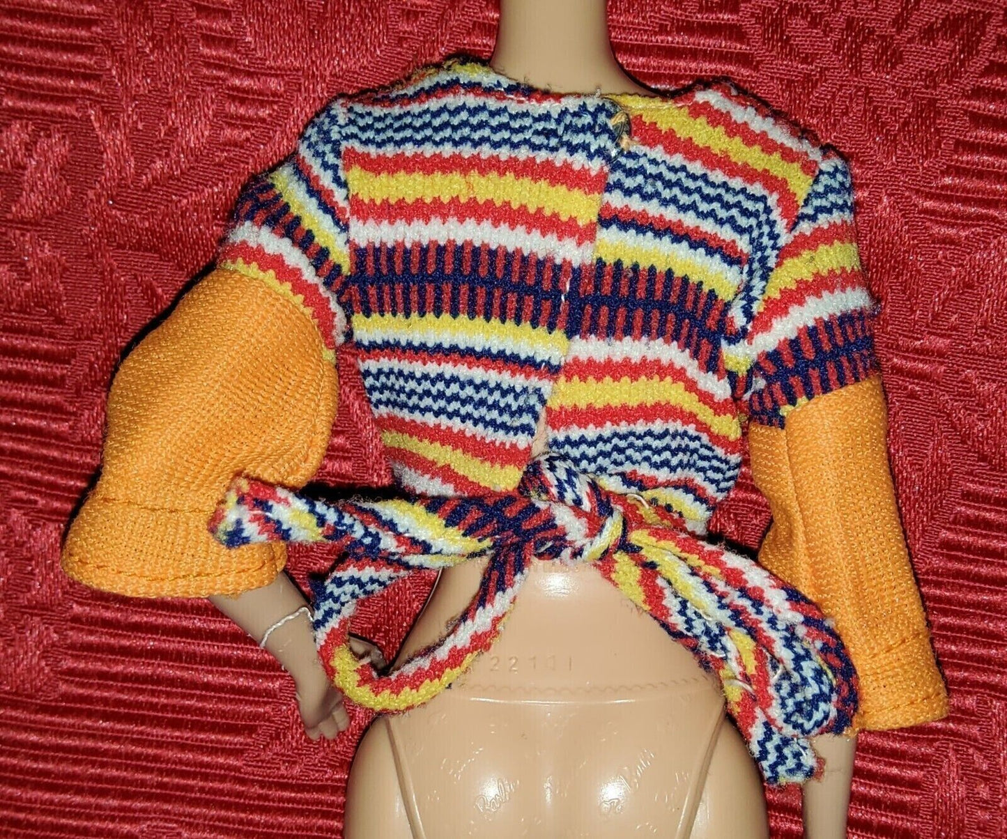 Barbie Doll Top Multicoloured Stripy. MC93 Clothes - 111