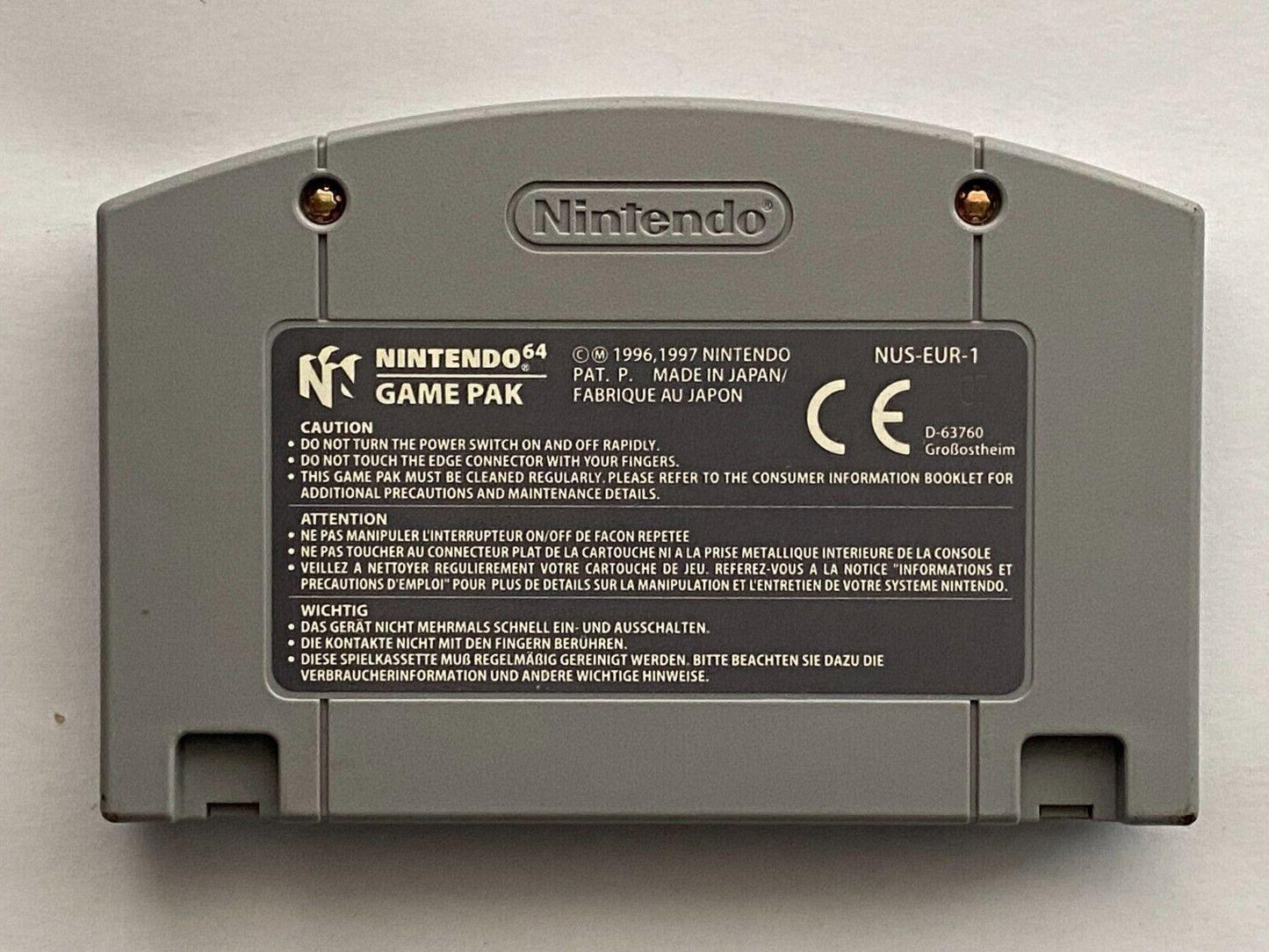 F-1 World Grand Prix Nintendo 64 Game Pak Cartridge Racing