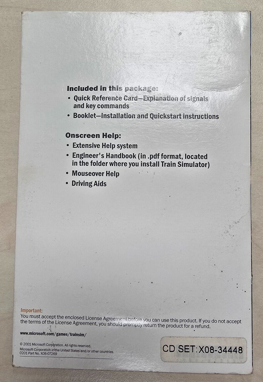 Microsoft Train Simulator PC CD Set Game Vintage Simulation