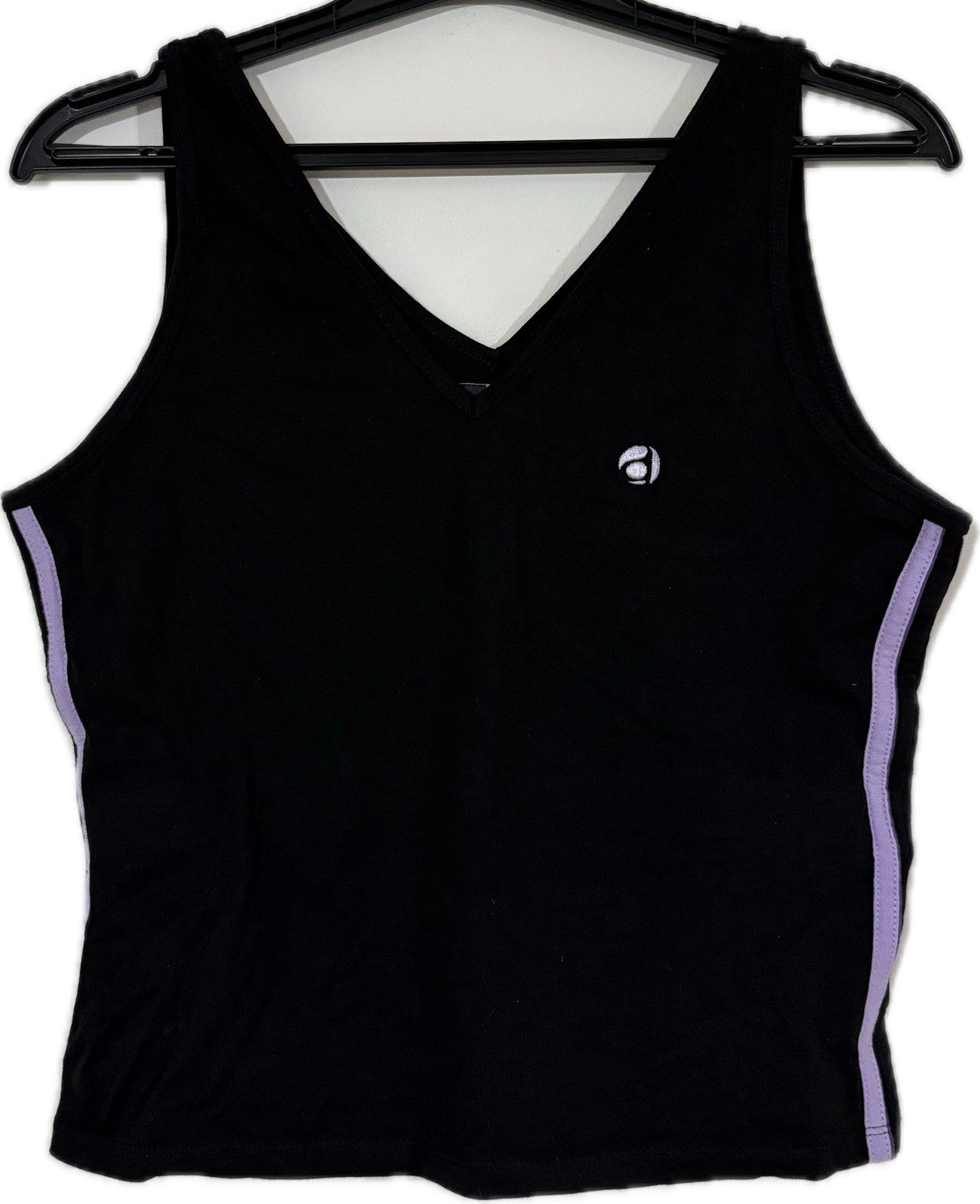 Active Ladies Black And Purple Vest Top Size 14-16
