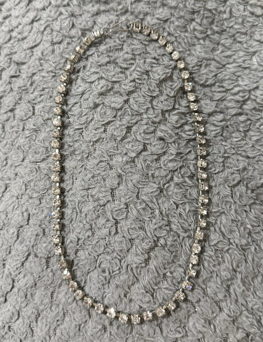 Silver Studded Chain Necklace Elegant Costume Jewellery