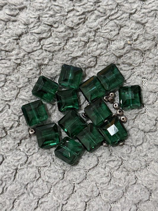 Green & Silver Beads Perfect For Jewellery Making