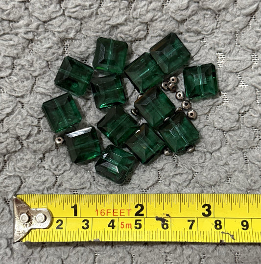 Green & Silver Beads Perfect For Jewellery Making