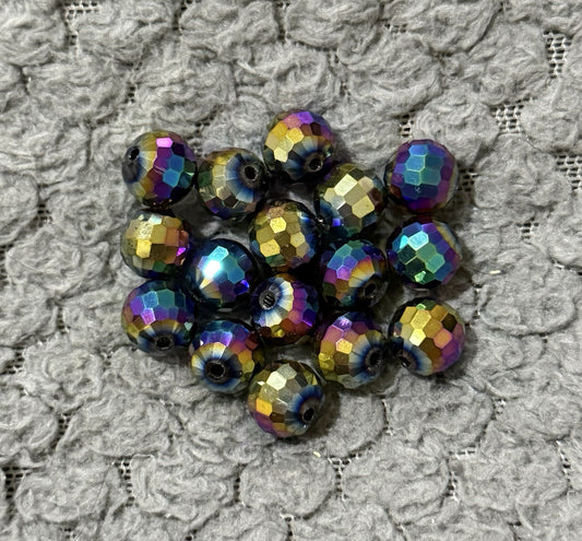 Multicoloured Circle Disco Ball Look Beads Perfect For Jewellery Making