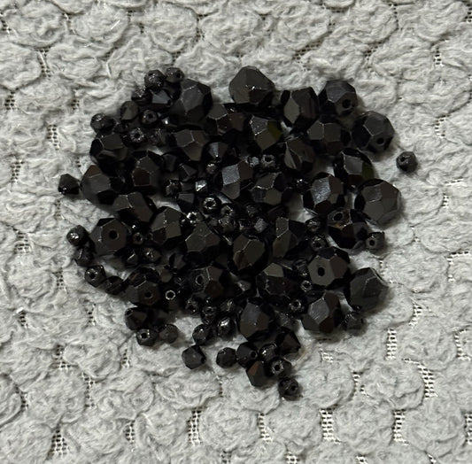 Black Coloured Beads Different Sizes Perfect For Jewellery Making Crafts