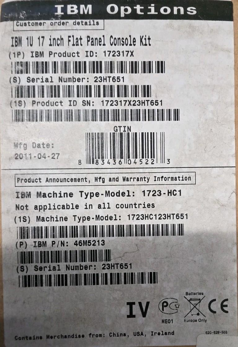 IBM 46M5213 1U 17-Inch Flat Panel Monitor Console Kit Rack Mount