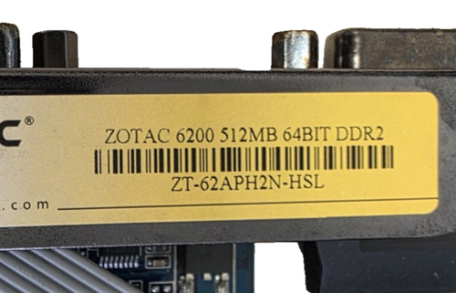 Zotac 6200 512MB Graphics Card ZT-62APH2N-HSL 64-Bit DDR2 NVIDIA