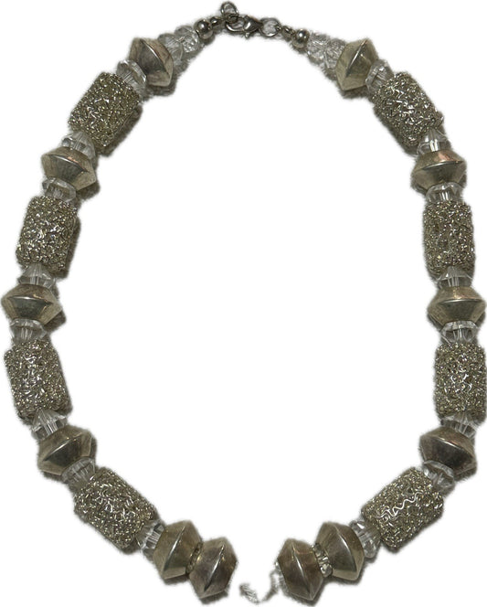 Silver & Clear Chain Necklace Elegant Costume Jewellery