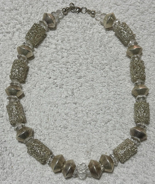 Silver & Clear Chain Necklace Elegant Costume Jewellery