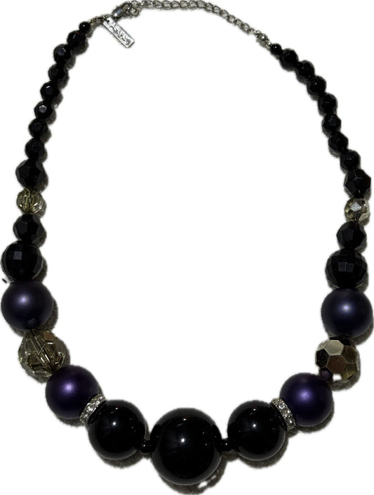 Blue & Silver Chain Necklace Elegant Costume Jewellery