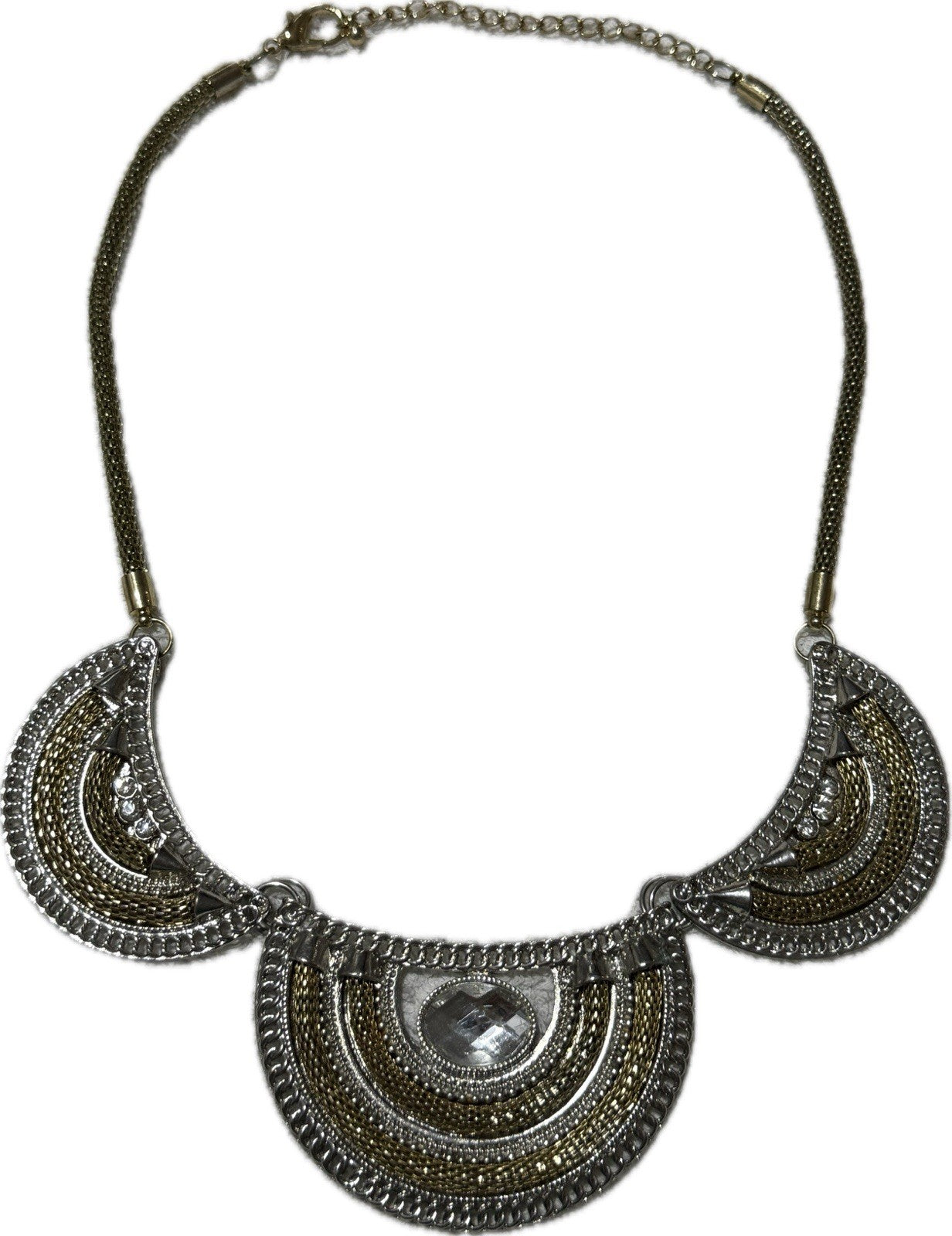 Gold & Silver Chain Necklace Elegant Costume Jewellery