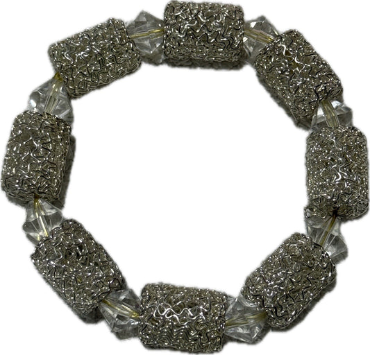 Ladies Silver Clear Bracelet Costume Jewellery Elegant