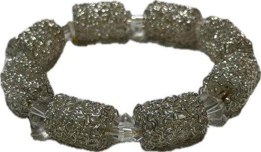 Ladies Silver Clear Bracelet Costume Jewellery Elegant