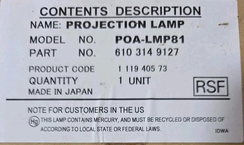 POA-LMP81 Projector Lamp SANYO Eiki Christie Canon Replacement