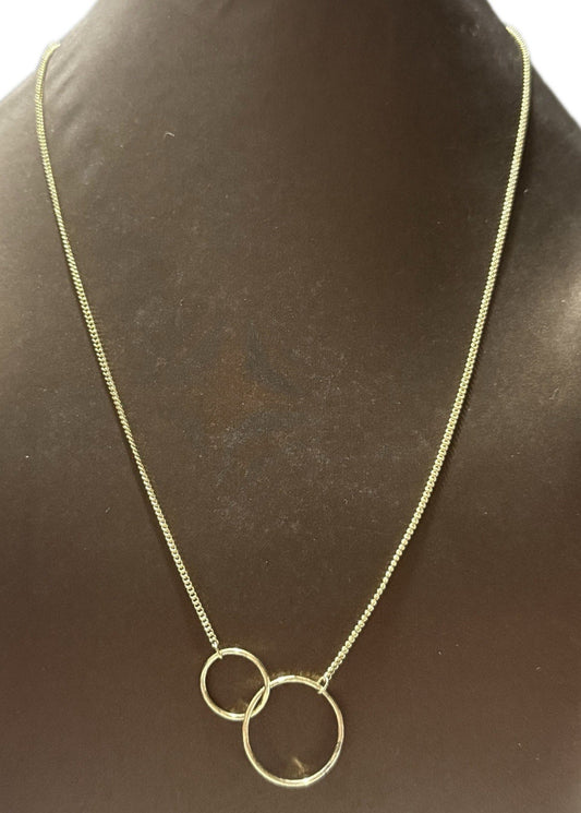 Gold Circle Pendant Necklace Elegant Costume Jewellery