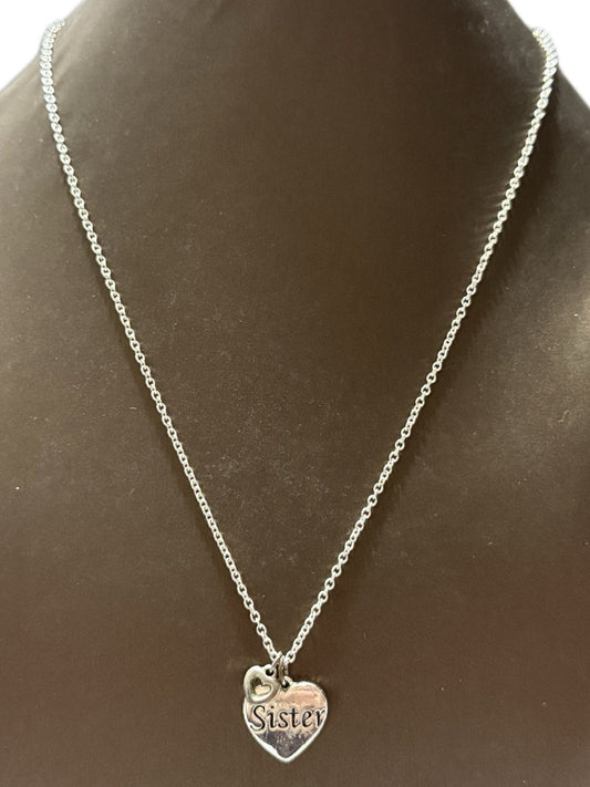 Silver 'Sister' Heart Pendant Necklace Sentimental Gift