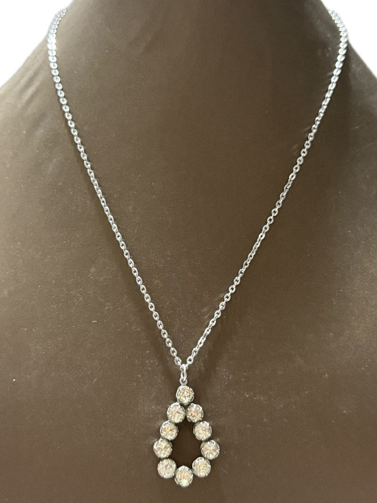 Silver Tear Drop Pendant Necklace Costume Jewellery