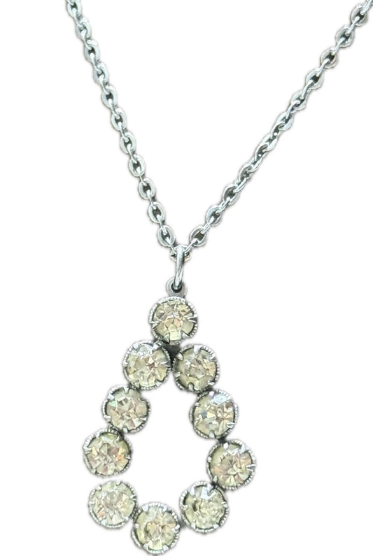 Silver Tear Drop Pendant Necklace Costume Jewellery