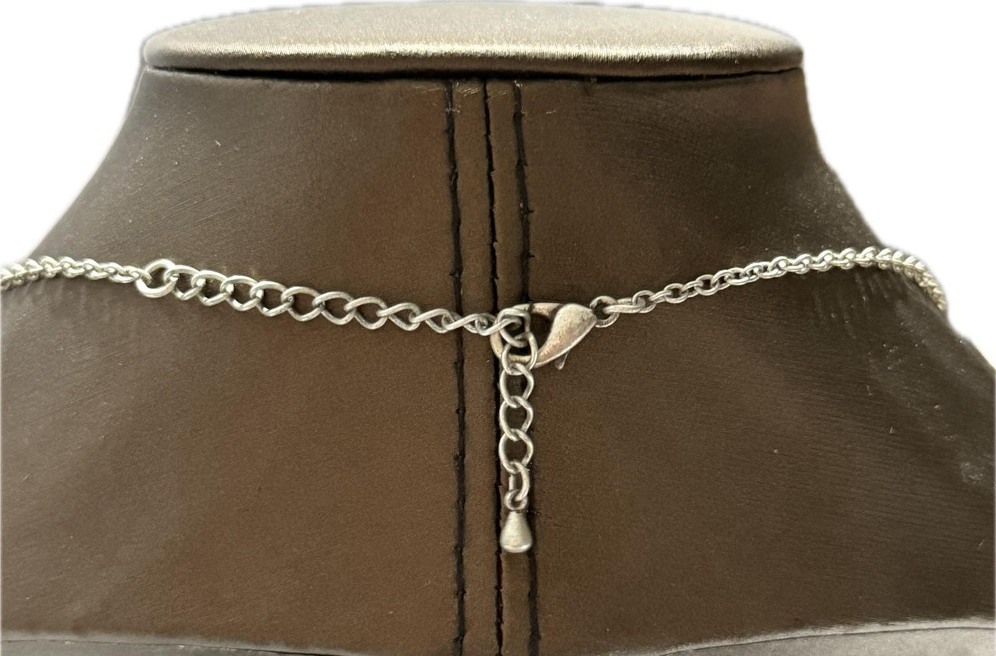 Silver Blue Floral Necklace Costume Jewellery Elegant Accessory