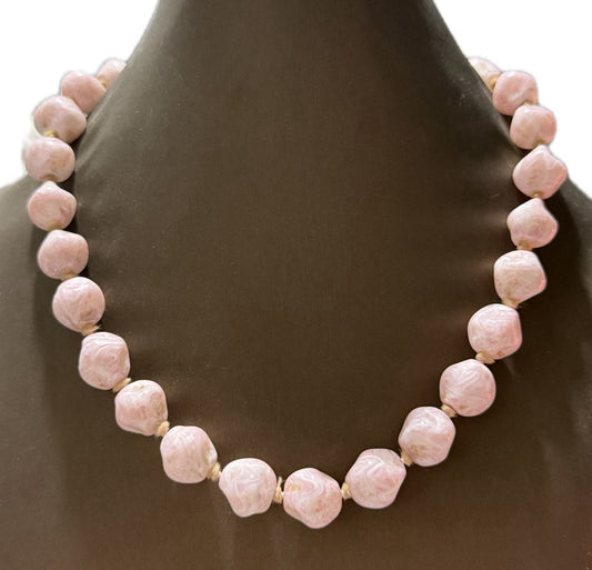 Pink Beaded Necklace Costume Jewellery Elegant Accessory
