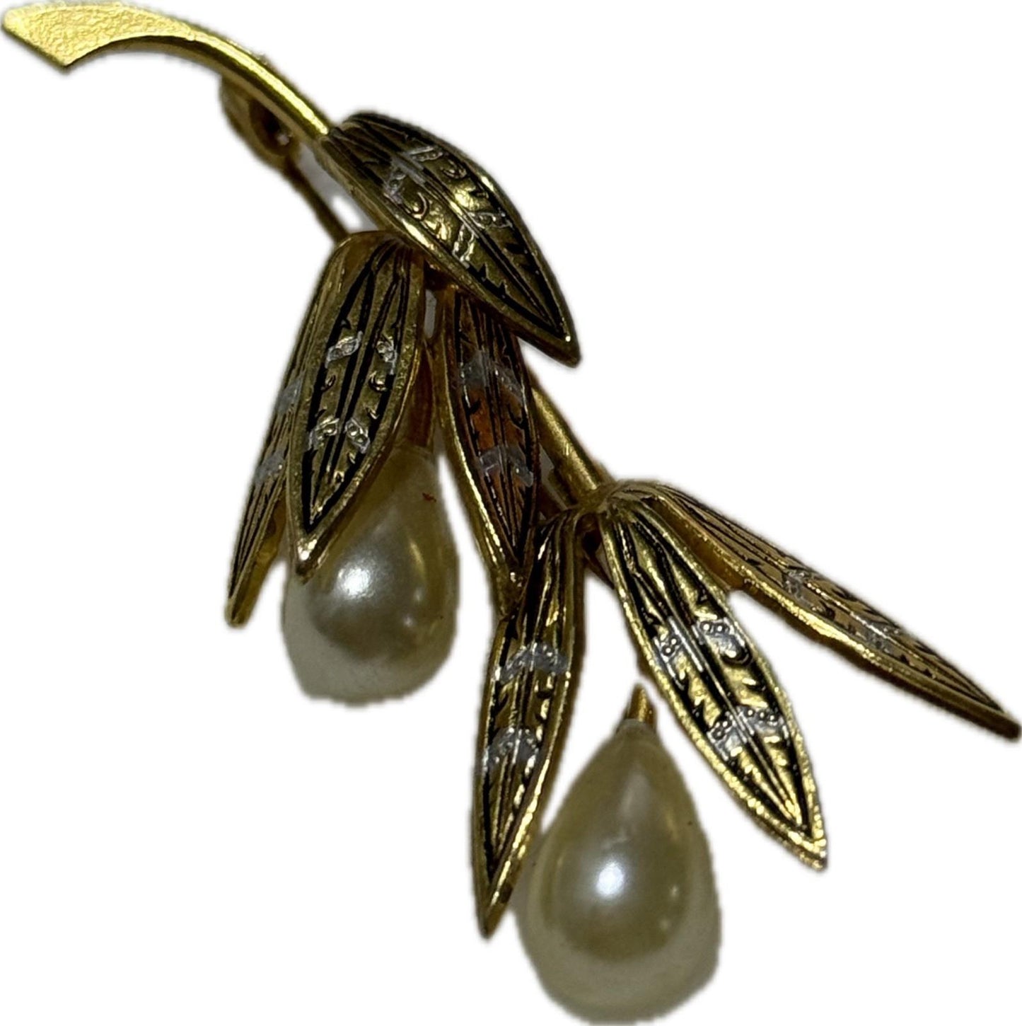 Gold Silver Floral Brooch Pin Costume Jewellery Elegant Accessory