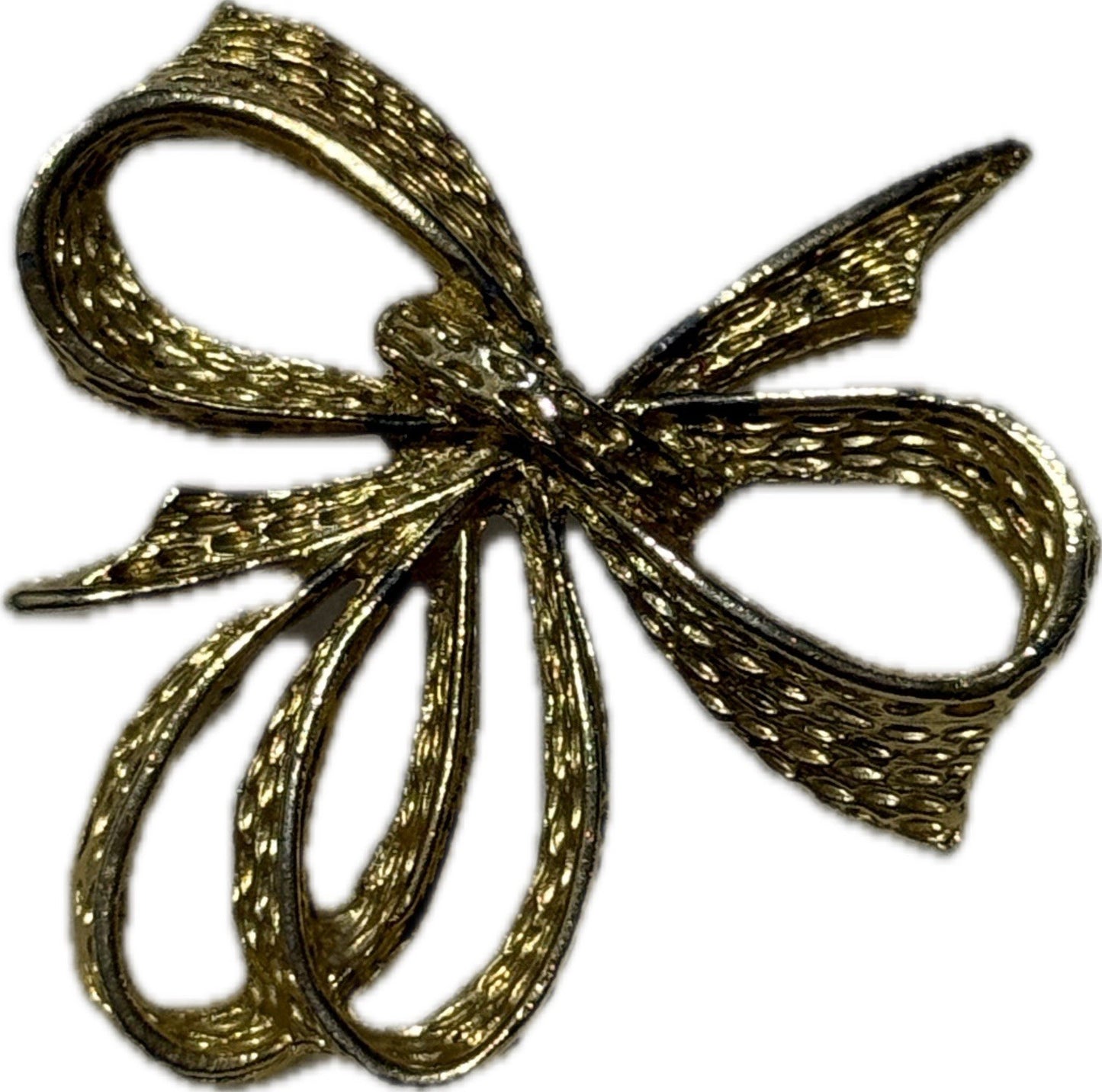 Gold Bow Brooch Pin Costume Jewellery Elegant Accessory