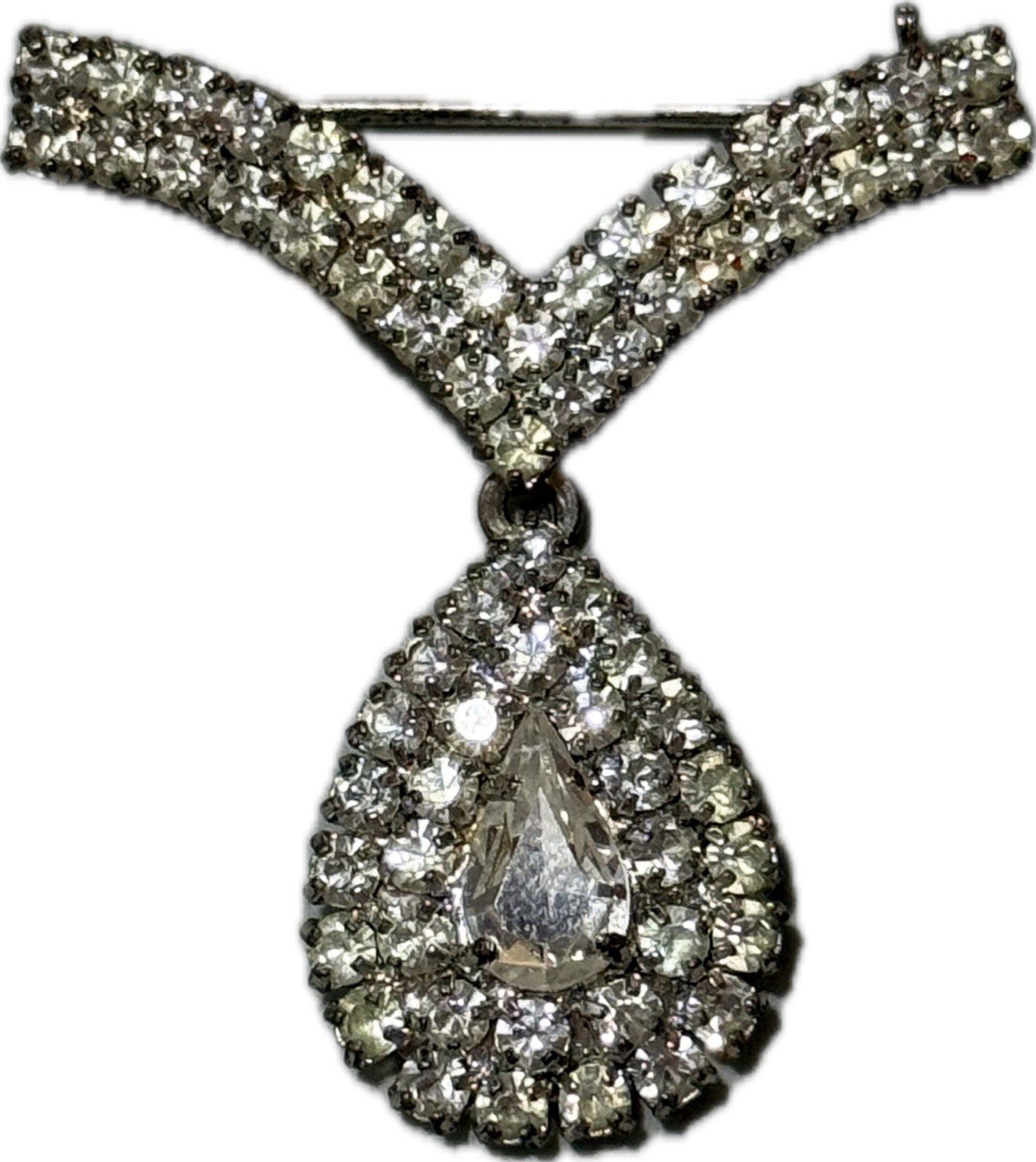 Silver Coloured Dangle Brooch Pin Costume Jewellery Elegant Accessory