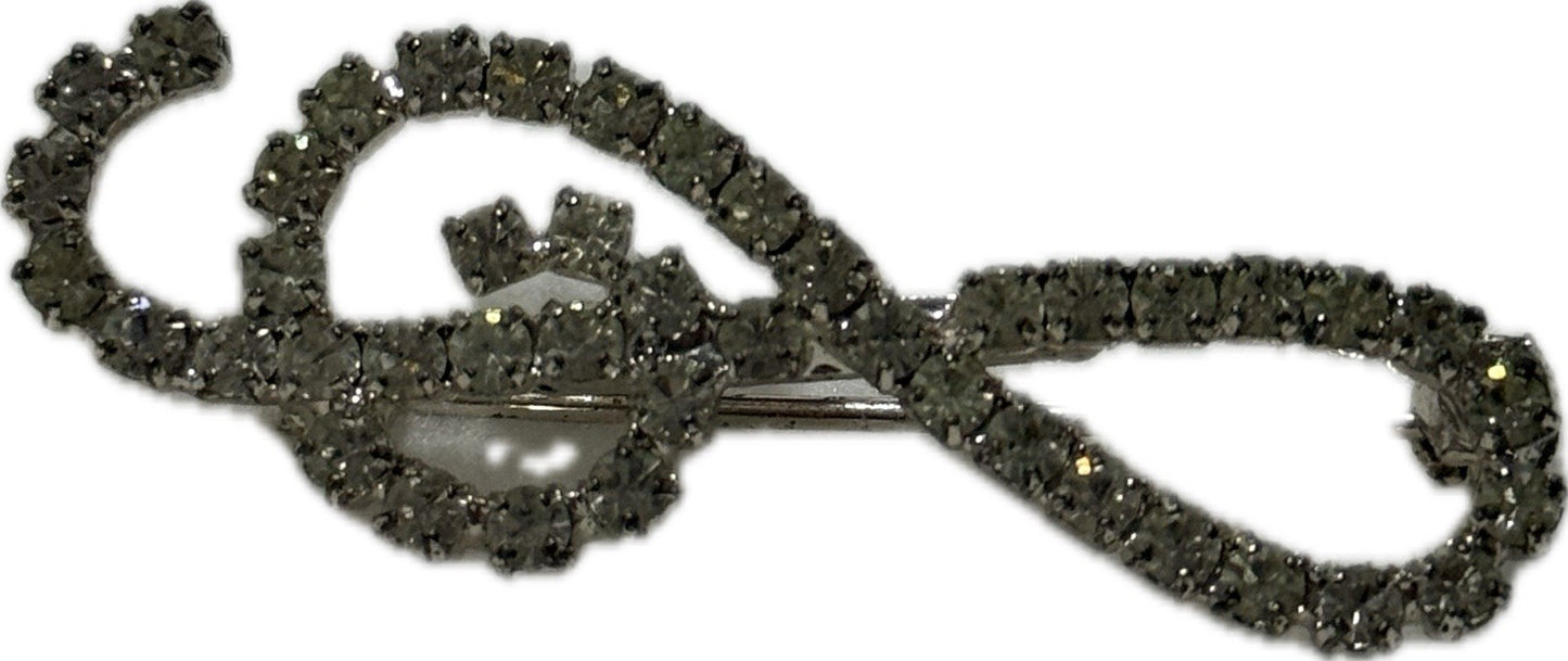 Silver Coloured Brooch Pin Costume Jewellery Elegant Accessory