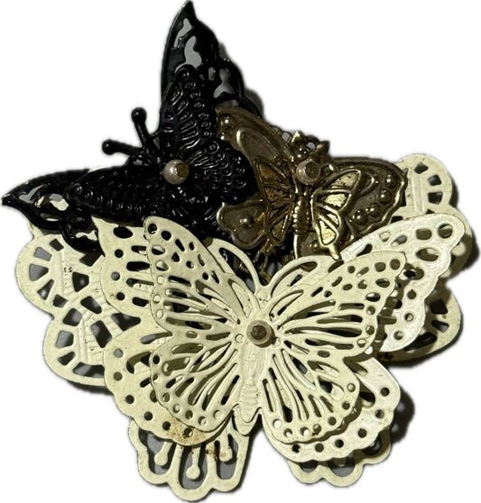 Butterfly Shaped Brooch Pin Multicoloured Costume Jewellery Unfinished
