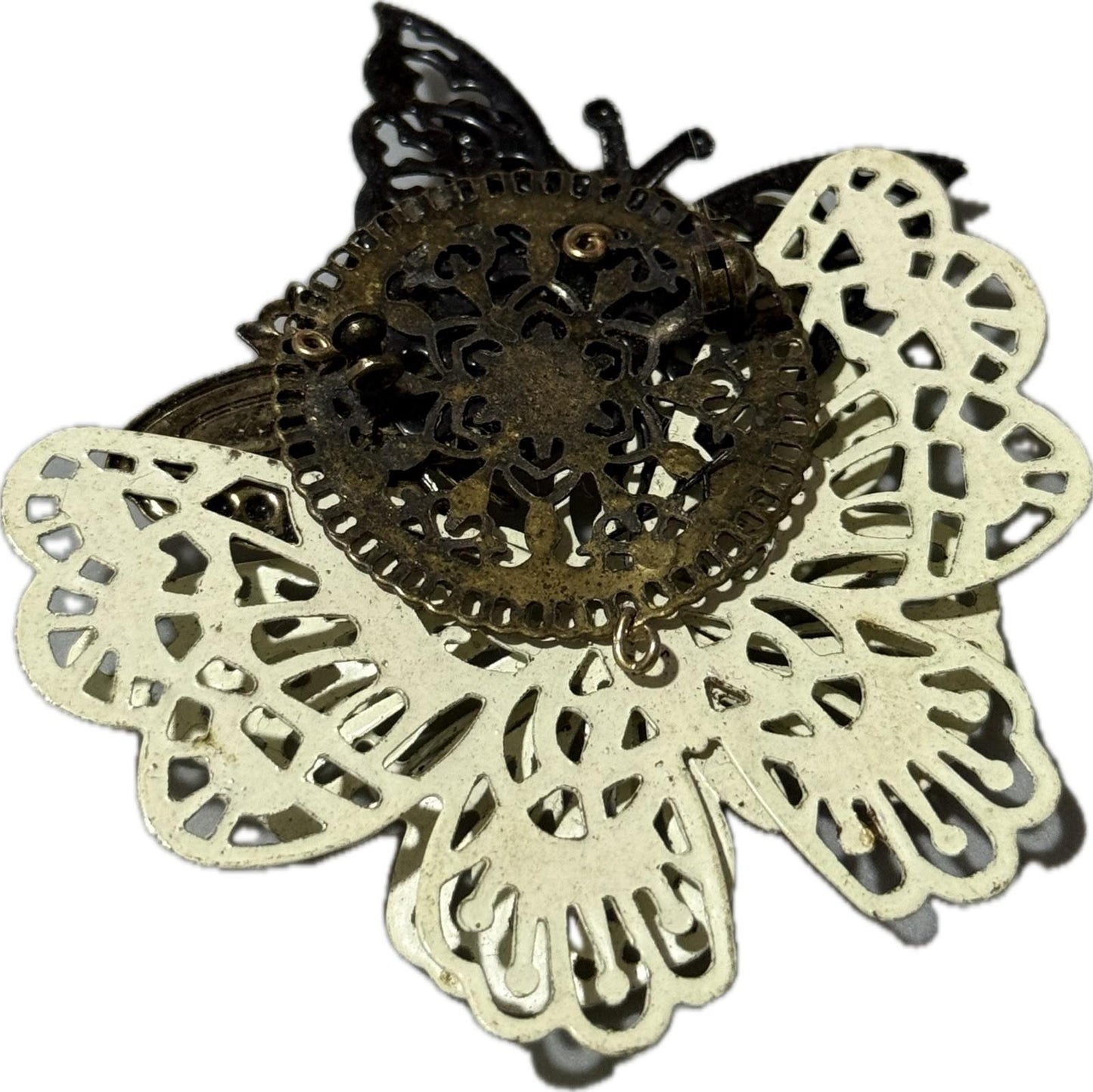 Butterfly Shaped Brooch Pin Multicoloured Costume Jewellery Unfinished