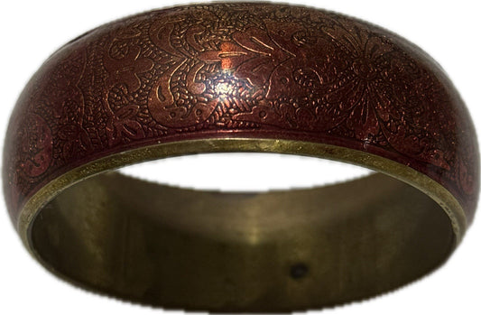 Red Gold Patterned Bangle Bracelet Costume Jewellery