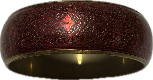 Red Gold Patterned Bangle Bracelet Costume Jewellery