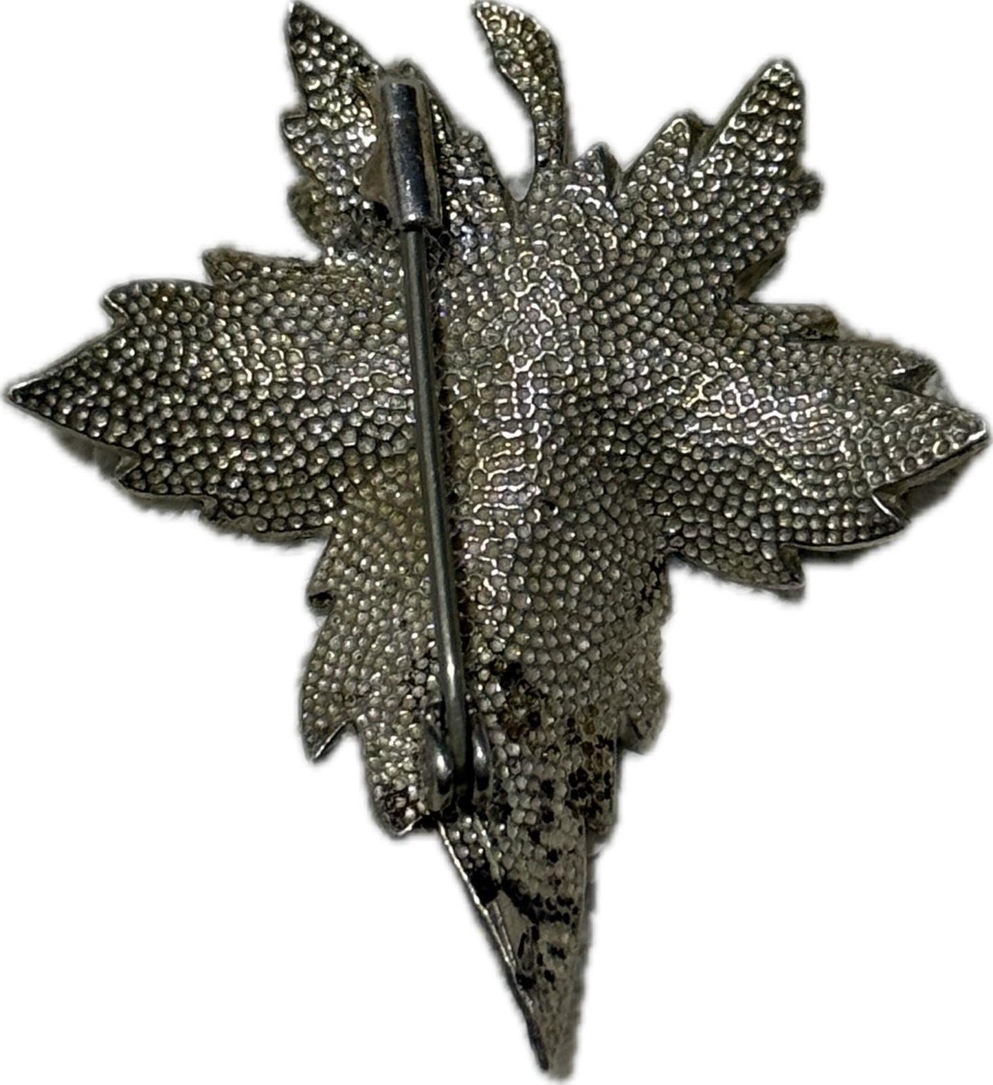 Silver Leaf Brooch Pin Costume Jewellery