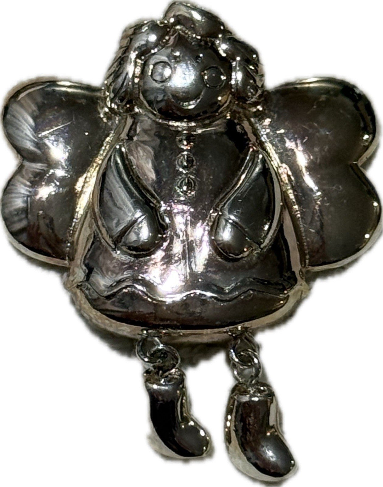 Silver Angel Brooch Pin Costume Jewellery