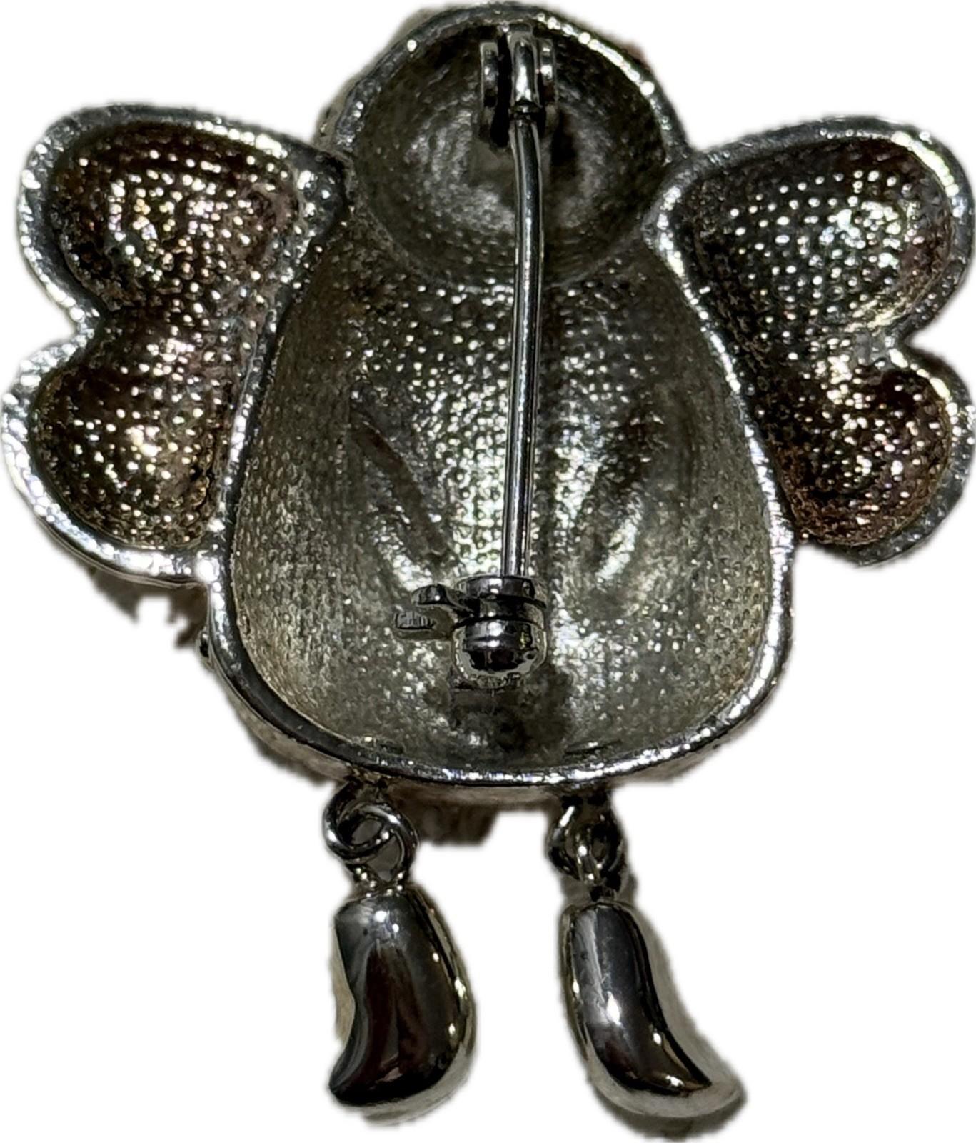 Silver Angel Brooch Pin Costume Jewellery