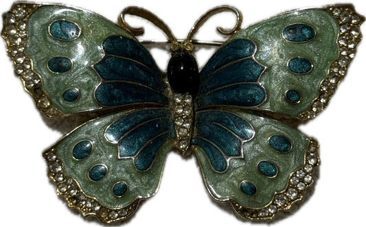 Multicoloured Butterfly Brooch Pin Costume Jewellery