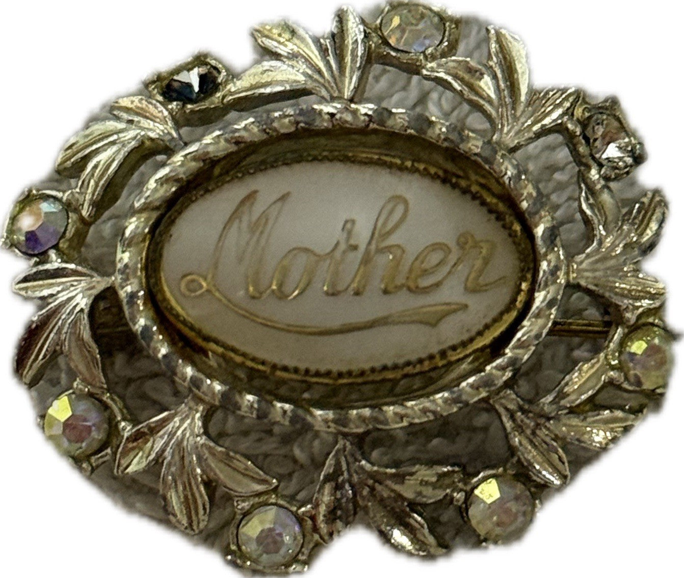 Multicoloured Mother Brooch Pin Costume Jewellery