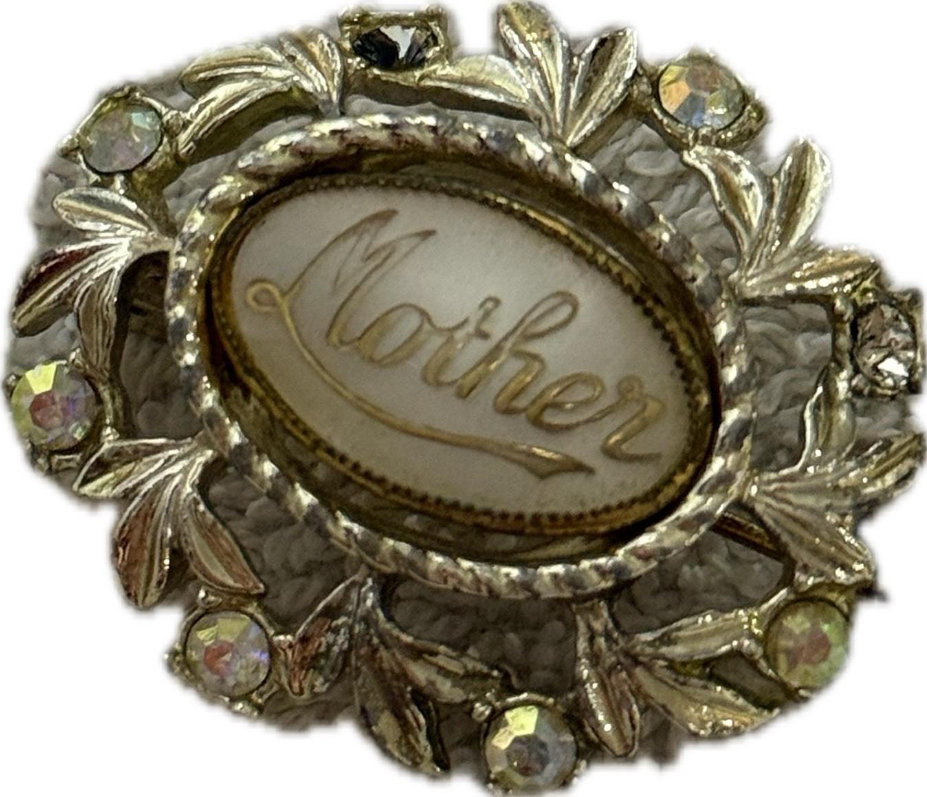 Multicoloured Mother Brooch Pin Costume Jewellery