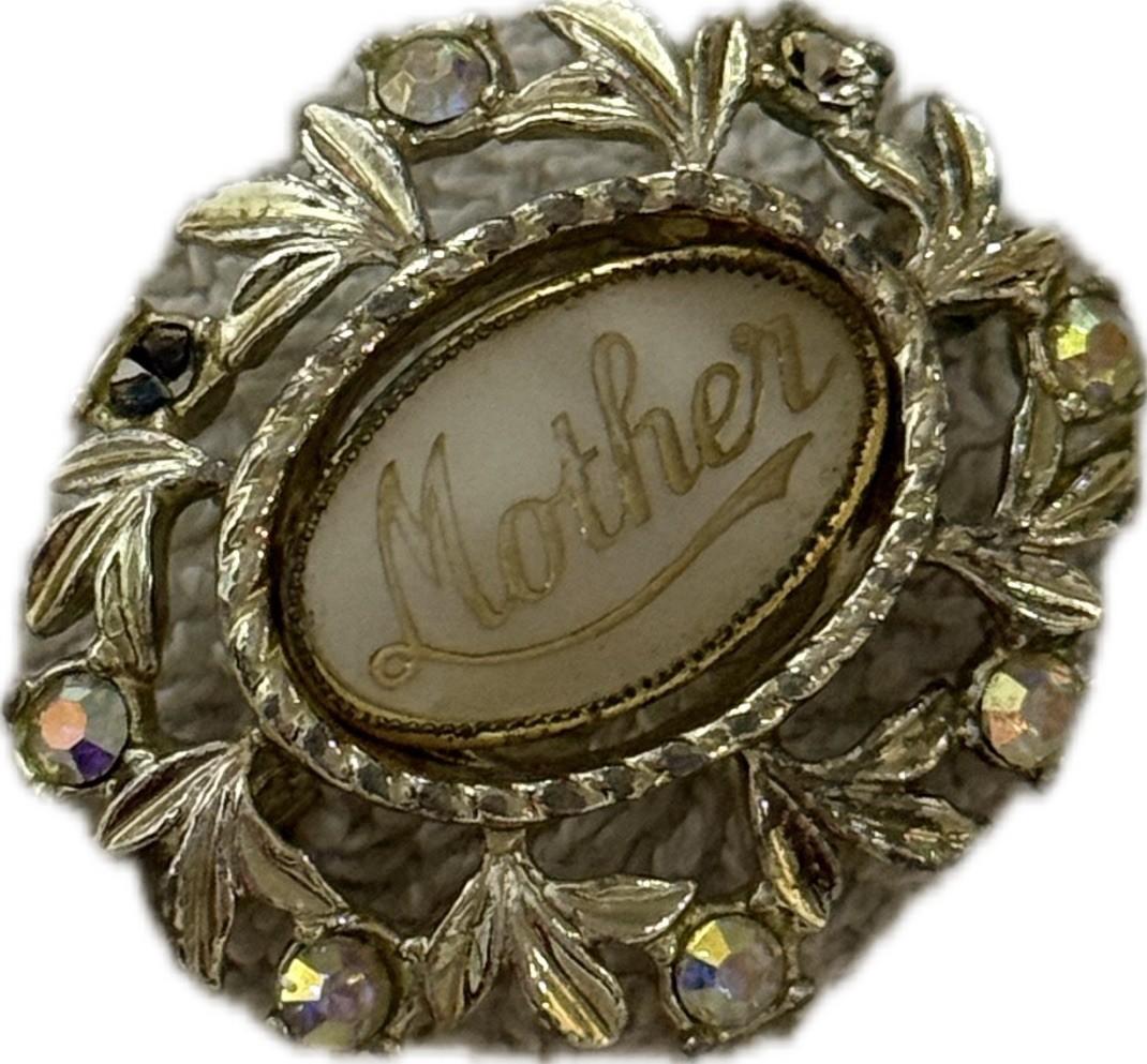 Multicoloured Mother Brooch Pin Costume Jewellery