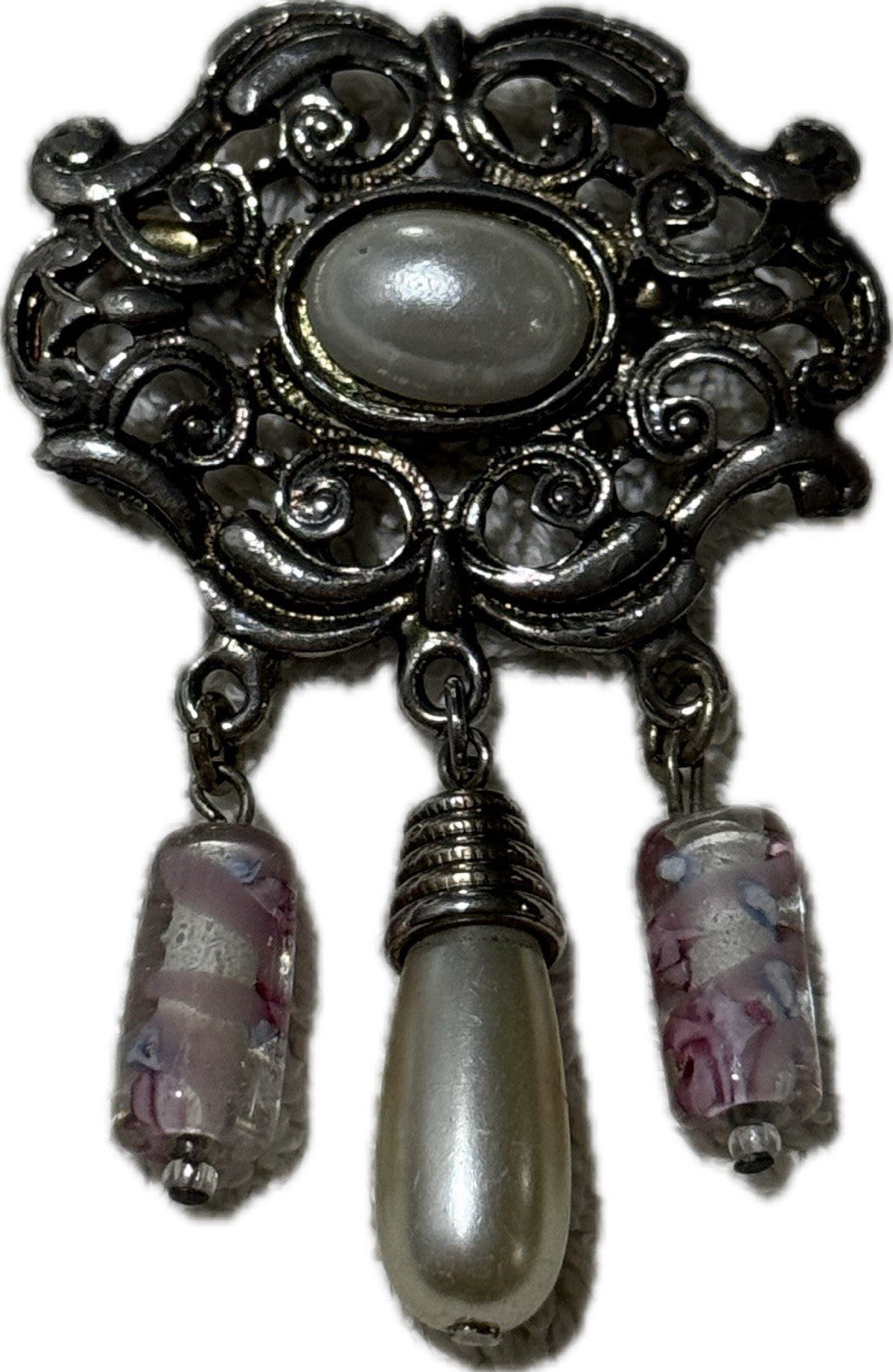 Multicoloured Dangle Brooch Pin Costume Jewellery