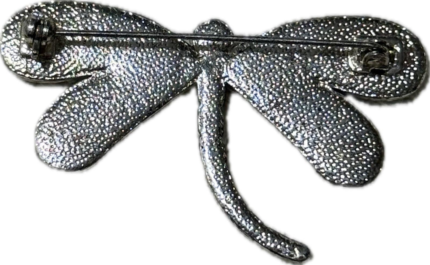 Pink & Silver Dragonfly Brooch Pin Costume Jewellery