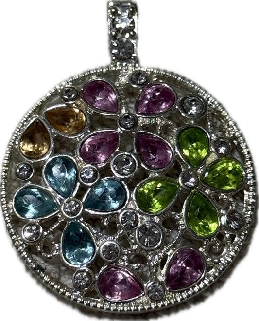 Multicoloured Floral Pendant Costume Jewellery