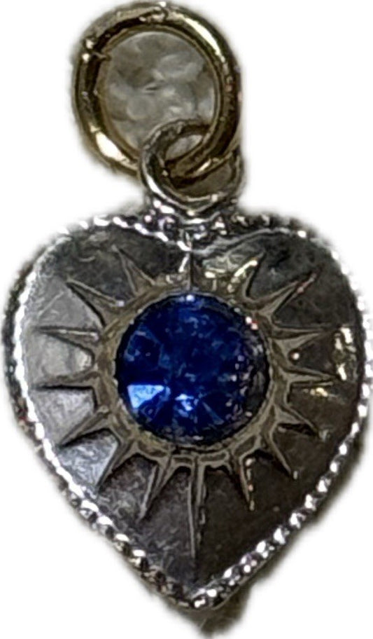 Silver & Blue Heart Pendant Costume Jewellery