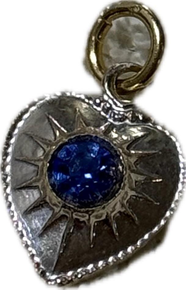 Silver & Blue Heart Pendant Costume Jewellery
